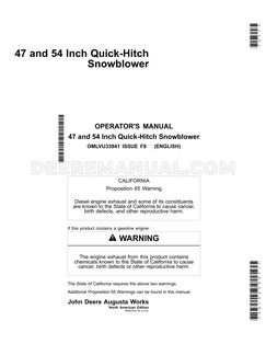 47 inch Quick-Hitch Snowblower Attachment Operator's Manual
