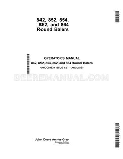 842 Round Baler Attachment Operator's Manual