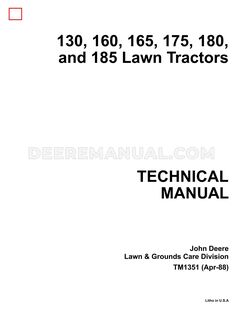 130 Lawn Tractor Technical Manual