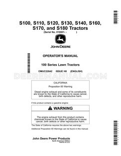 S100 Lawn Tractor Operator's Manual