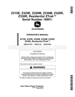 Z315E Mower Operator's Manual