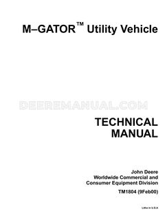 M-Gator Utility Vehicle Technical Manual